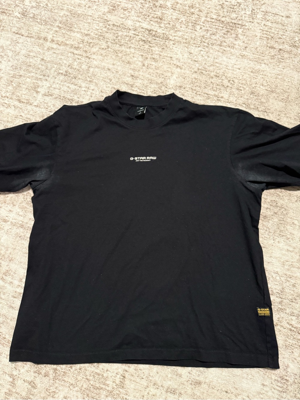 G-Star Black Short Sleeve Crewneck Tee with Chest Logo